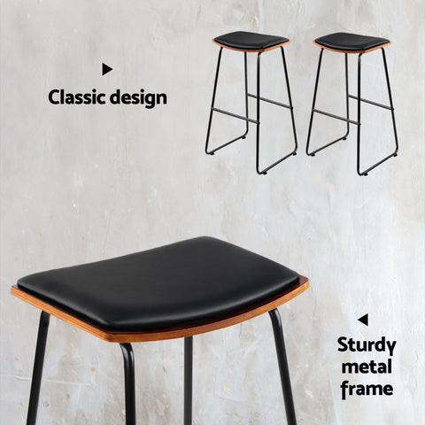 Artiss 4x Bar Stools Leather Padded Metal Chez Guru