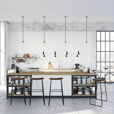Artiss 4x Bar Stools Leather Padded Metal Chez Guru