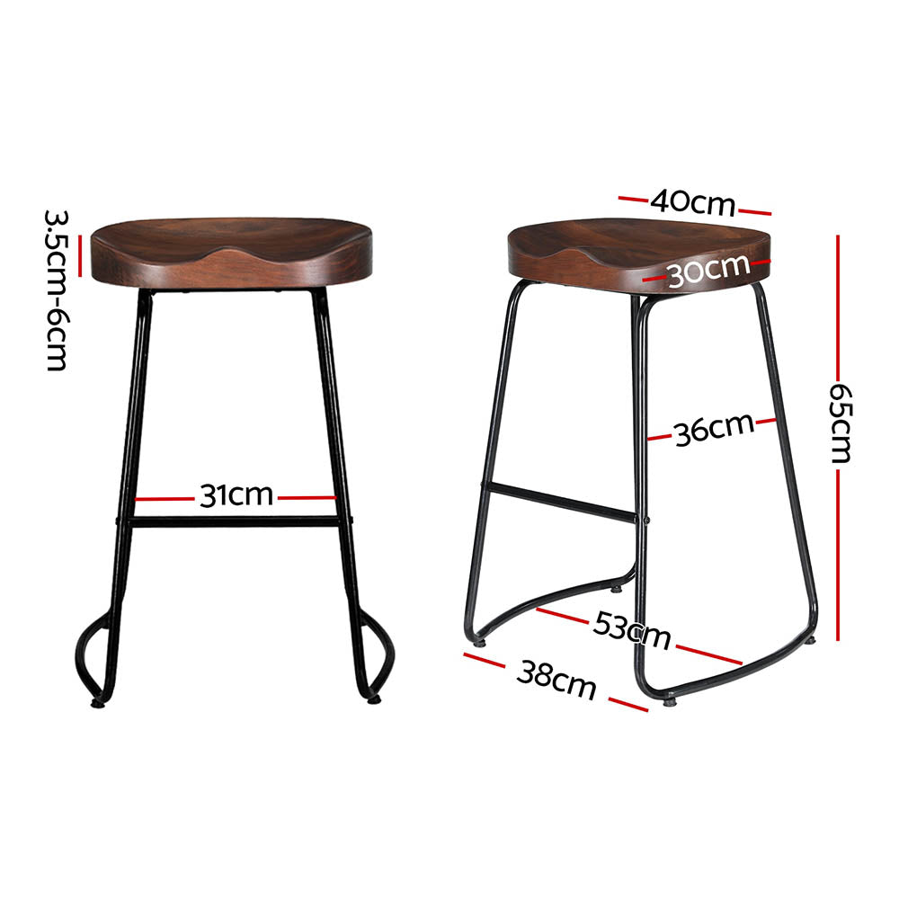 Artiss 2x Bar Stools Tractor Seat 65cm Chez Guru