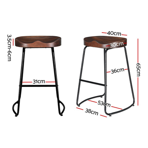 Artiss 2x Bar Stools Tractor Seat 65cm Chez Guru