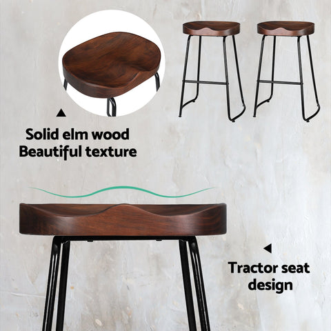 Artiss 2x Bar Stools Tractor Seat 65cm Chez Guru