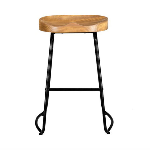 Artiss 2x Bar Stools Tractor Seat 65cm Wooden Chez Guru