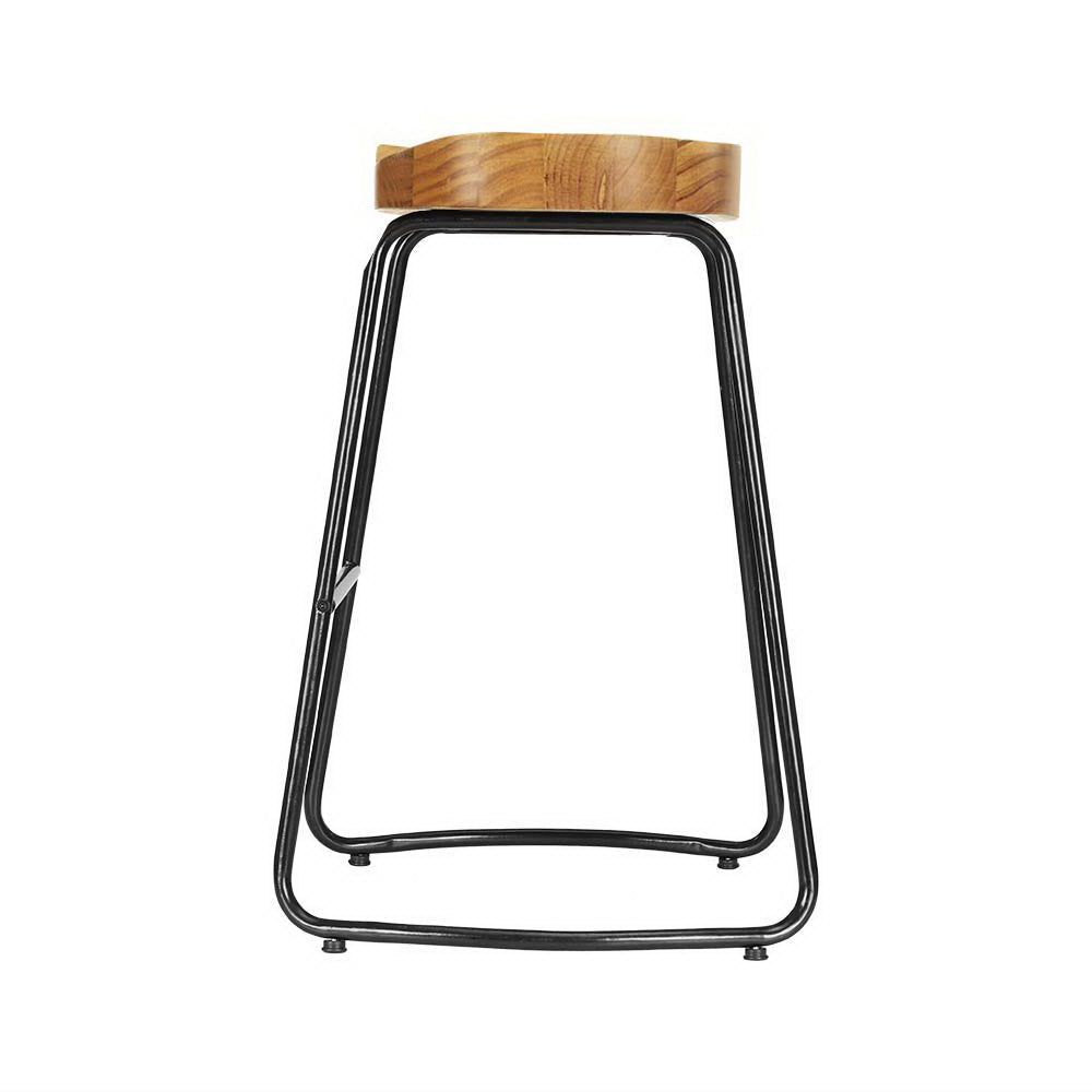 Artiss 2x Bar Stools Tractor Seat 65cm Wooden Chez Guru