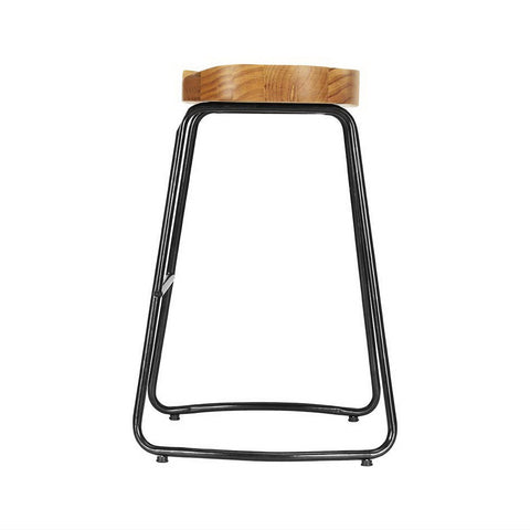 Artiss 2x Bar Stools Tractor Seat 65cm Wooden Chez Guru