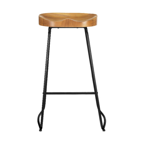 Artiss 2x Bar Stools Tractor Seat 75cm Wooden Chez Guru