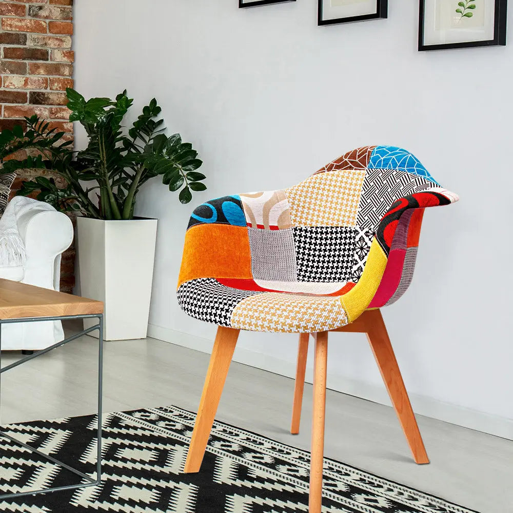 Artiss Dining Chairs Set of 2 Fabric Retro Replica DSW Chez Guru