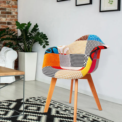 Artiss Dining Chairs Set of 2 Fabric Retro Replica DSW Chez Guru