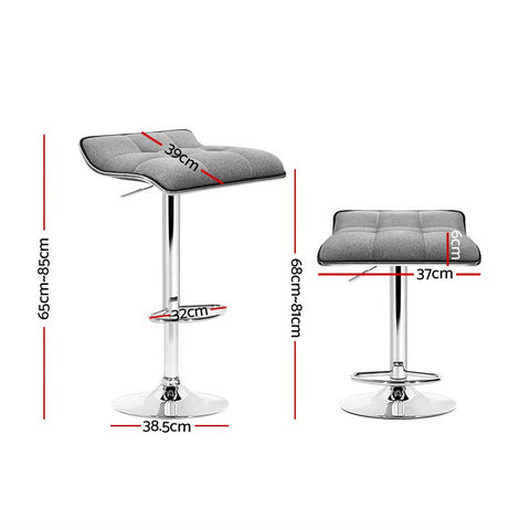 Artiss 4x Bar Stools Linen Padded Gas Lift Chez Guru