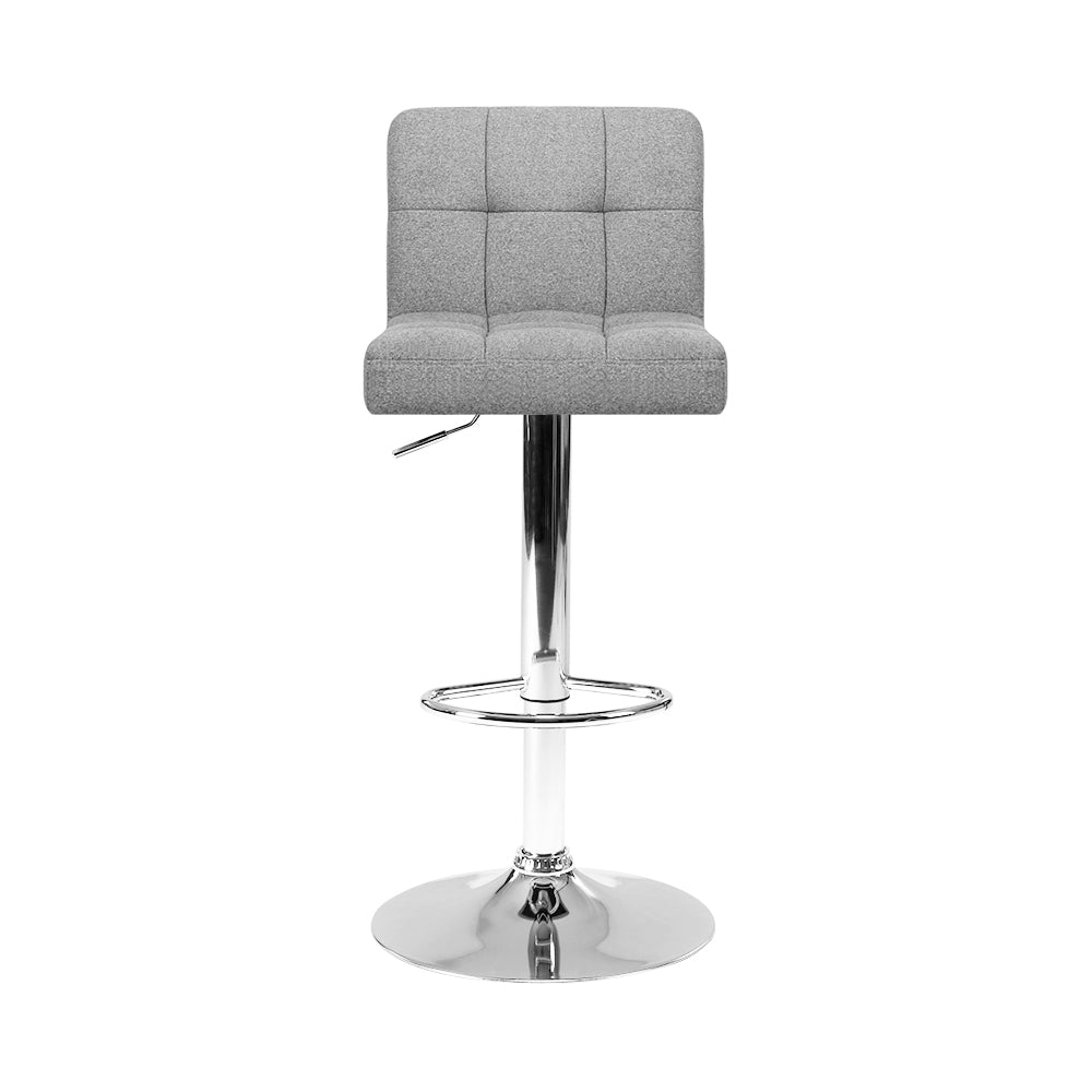 Artiss 4x Bar Stools Leather Gas Lift Grey Chez Guru