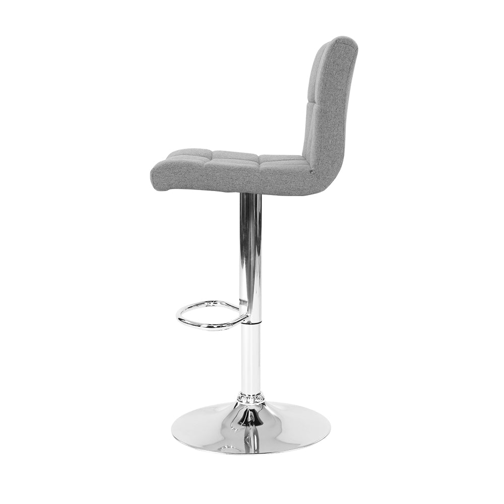 Artiss 4x Bar Stools Leather Gas Lift Grey Chez Guru