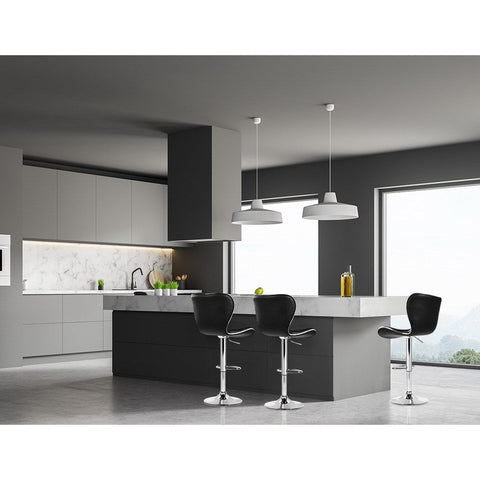 Artiss 4x Bar Stools Gas Lift Leather Seat Black Chez Guru