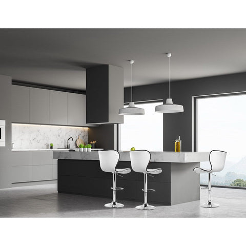Artiss 4x Bar Stools Gas Lift Leather Seat White Chez Guru
