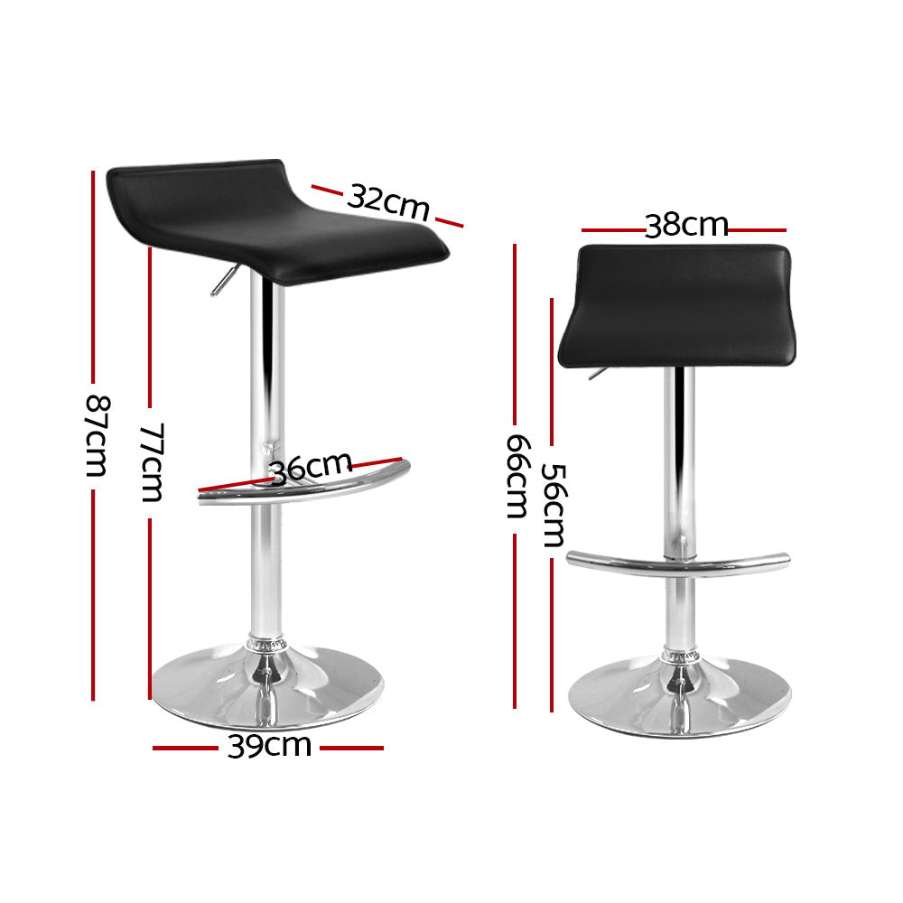 Artiss 2x Bar Stools Adjustable Gas Lift Chairs Black Chez Guru