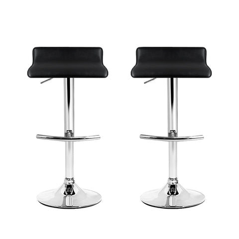 Artiss 2x Bar Stools Adjustable Gas Lift Chairs Black Chez Guru