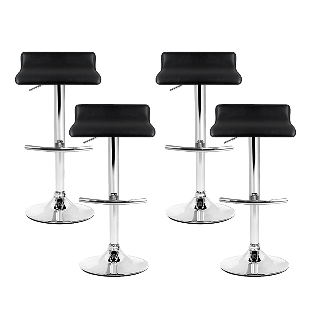 Artiss 4x Bar Stools Adjustable Gas Lift Chairs Black Chez Guru