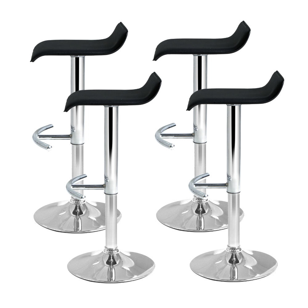 Artiss 4x Bar Stools Adjustable Gas Lift Chairs Black Chez Guru