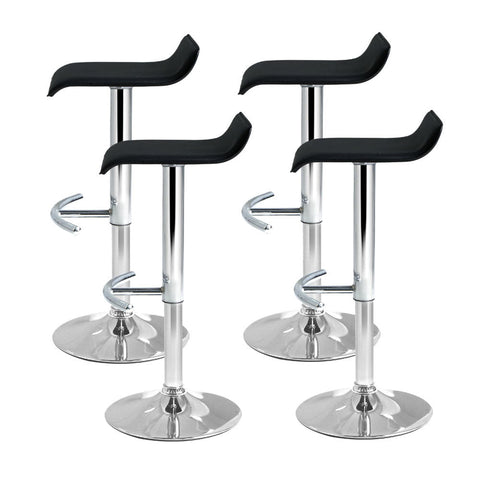 Artiss 4x Bar Stools Adjustable Gas Lift Chairs Black Chez Guru