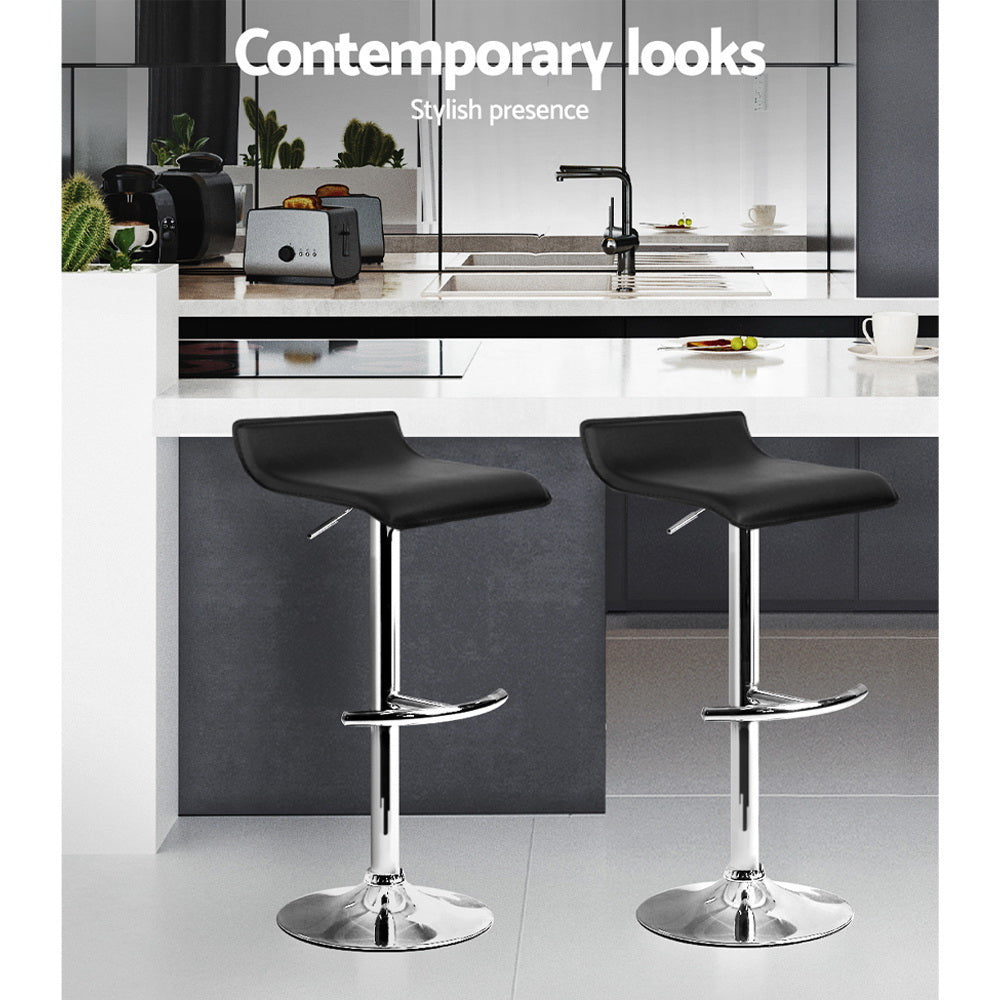 Artiss 4x Bar Stools Adjustable Gas Lift Chairs Black Chez Guru
