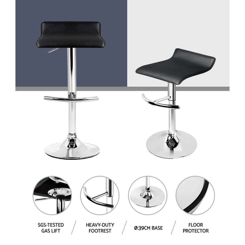 Artiss 4x Bar Stools Adjustable Gas Lift Chairs Black Chez Guru