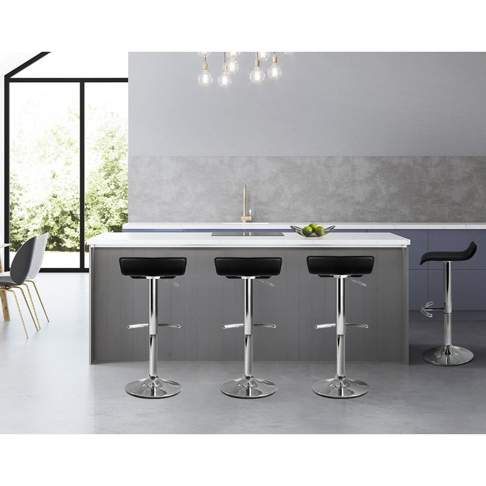 Artiss 4x Bar Stools Adjustable Gas Lift Chairs Black Chez Guru