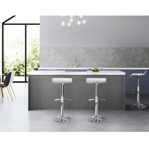 Artiss 2x Bar Stools Adjustable Gas Lift Chairs White Chez Guru