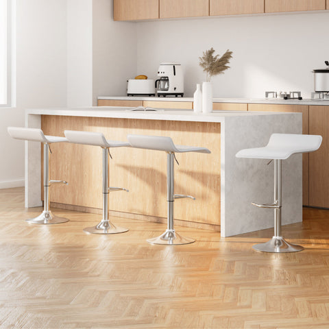 Artiss 4x Bar Stools Adjustable Gas Lift Chairs White Chez Guru