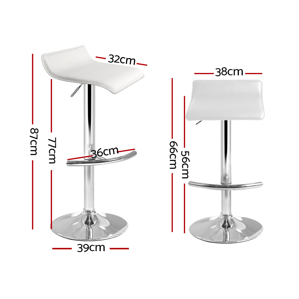 Artiss 4x Bar Stools Adjustable Gas Lift Chairs White Chez Guru
