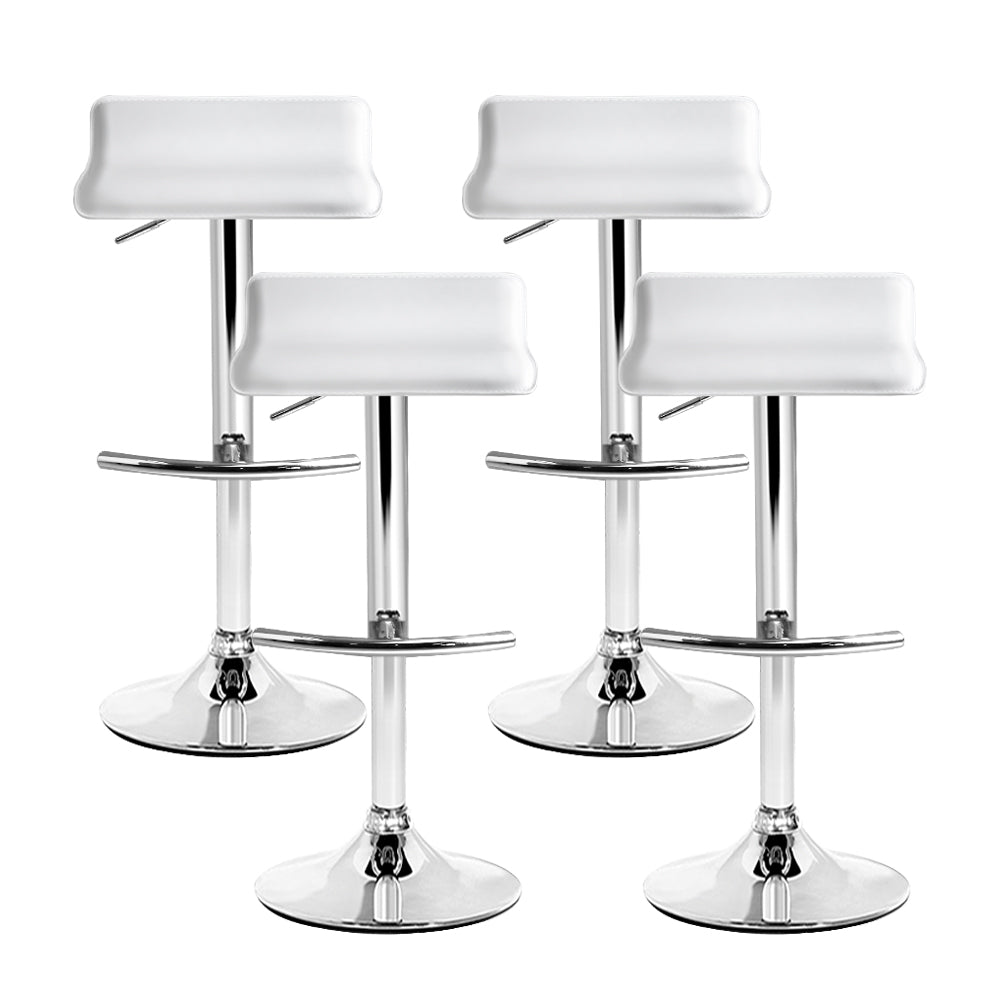 Artiss 4x Bar Stools Adjustable Gas Lift Chairs White Chez Guru