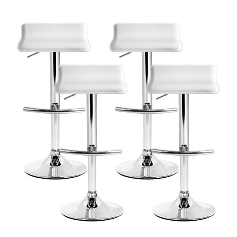 Artiss 4x Bar Stools Adjustable Gas Lift Chairs White Chez Guru