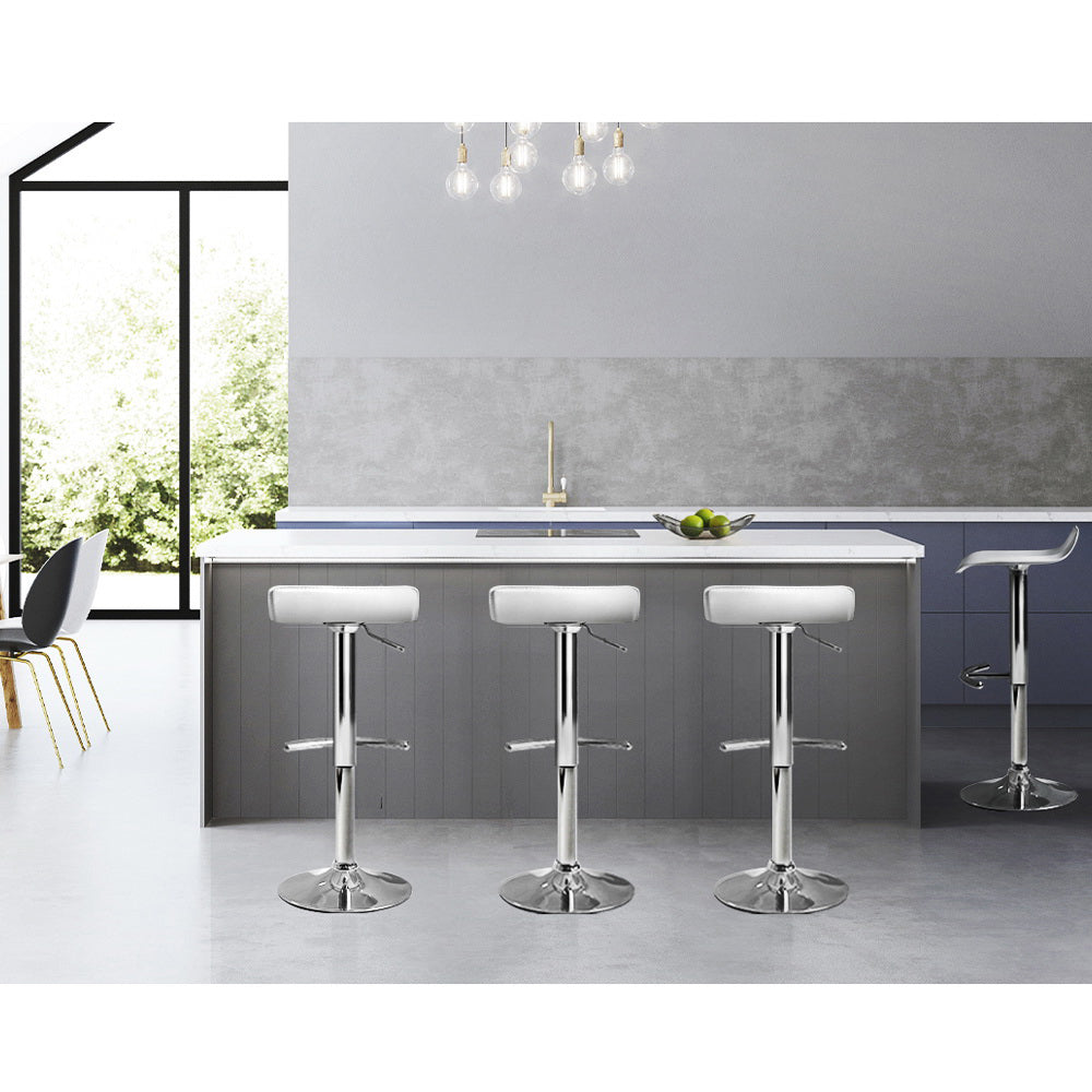 Artiss 4x Bar Stools Adjustable Gas Lift Chairs White Chez Guru