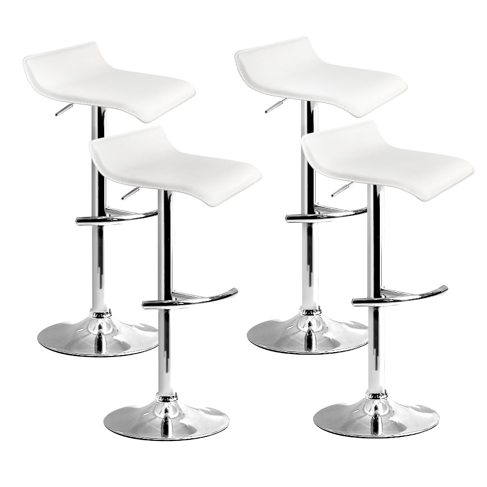 Artiss 4x Bar Stools Adjustable Gas Lift Chairs White Chez Guru