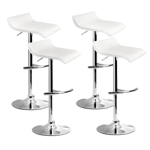 Artiss 4x Bar Stools Adjustable Gas Lift Chairs White Chez Guru
