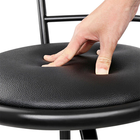 Artiss 2x Bar Stools Swivel Leather Padded Metal Chez Guru