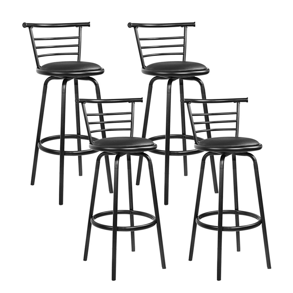 Artiss 4x Bar Stools Swivel Leather Padded Metal Chez Guru