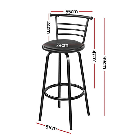 Artiss 4x Bar Stools Swivel Leather Padded Metal Chez Guru