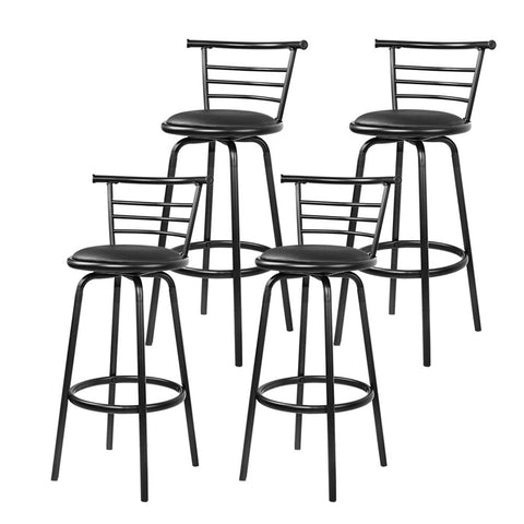 Artiss 4x Bar Stools Swivel Leather Padded Metal Chez Guru
