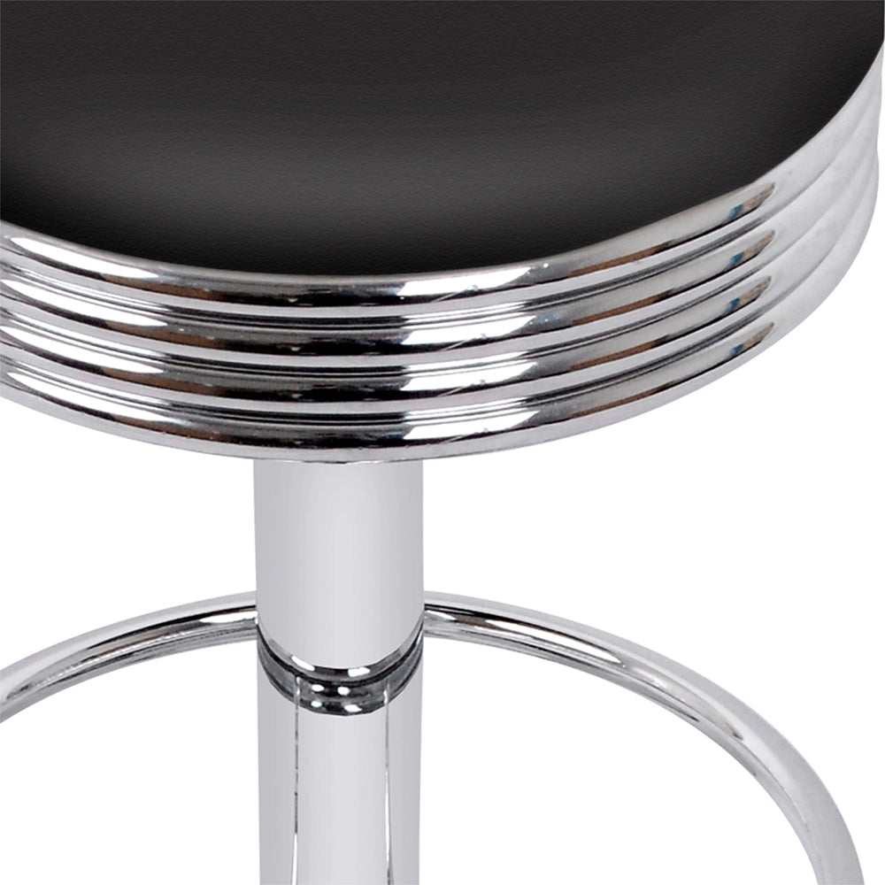 Artiss 4x Bar Stools Leather Padded Gas Lift Silver Chez Guru