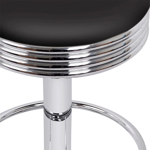 Artiss 4x Bar Stools Leather Padded Gas Lift Silver Chez Guru