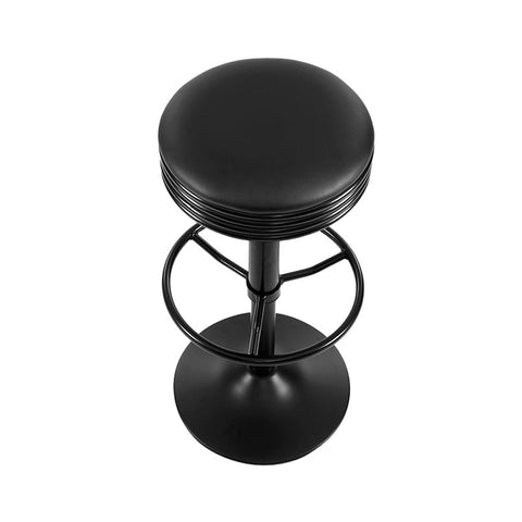 Artiss 2x Bar Stools Leather Padded Gas Lift Black Chez Guru