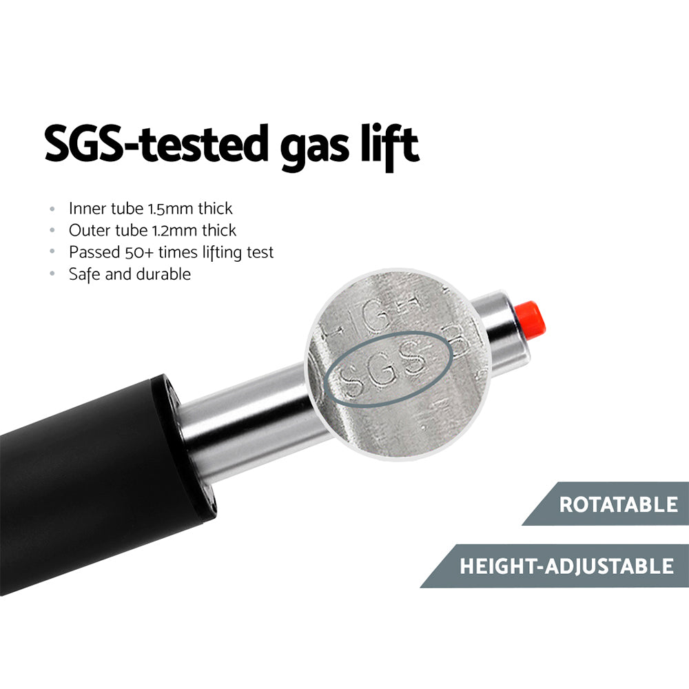 Artiss 2x Bar Stools Leather Padded Gas Lift Black Chez Guru