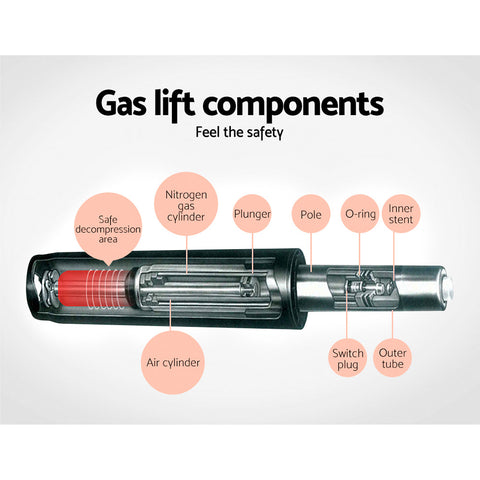 Artiss 2x Bar Stools Leather Padded Gas Lift Black Chez Guru