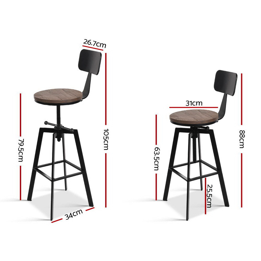 Artiss Bar Stools Kitchen Counter Chairs Vintage Metal Chairs Chez Guru