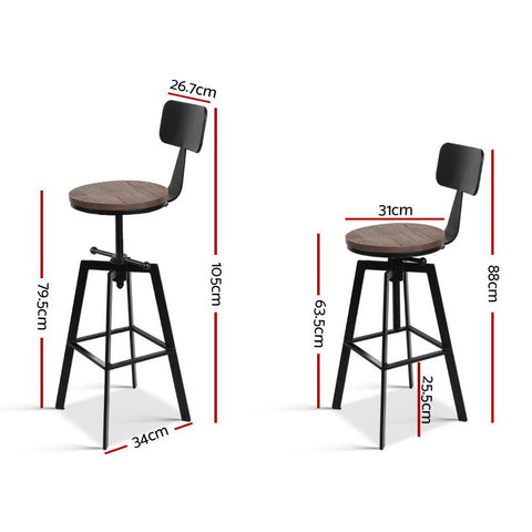 Artiss Bar Stools Kitchen Counter Chairs Vintage Metal Chairs Chez Guru