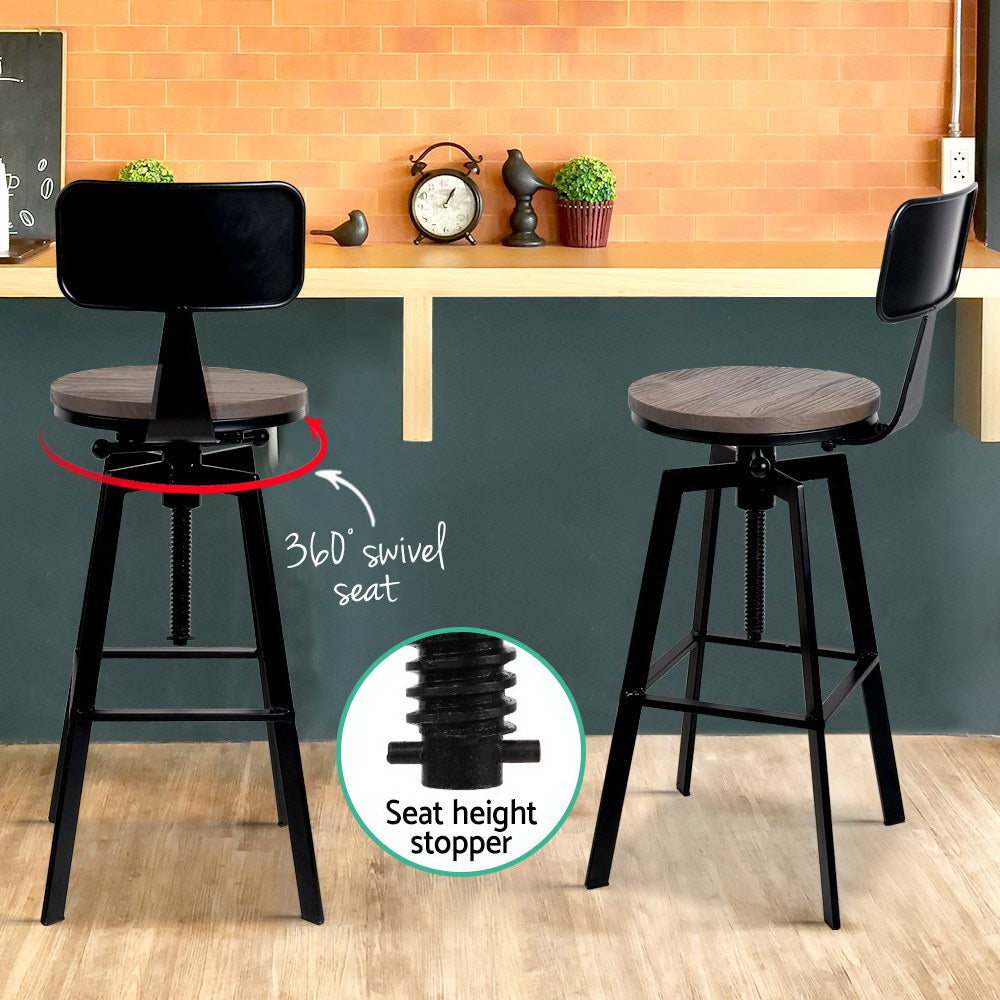 Artiss Bar Stools Kitchen Counter Chairs Vintage Metal Chairs Chez Guru
