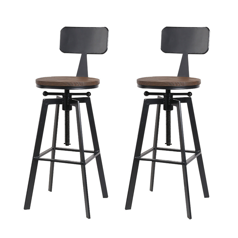 Artiss Bar Stools Kitchen Counter Chairs Vintage Metal Chairs x2 Chez Guru