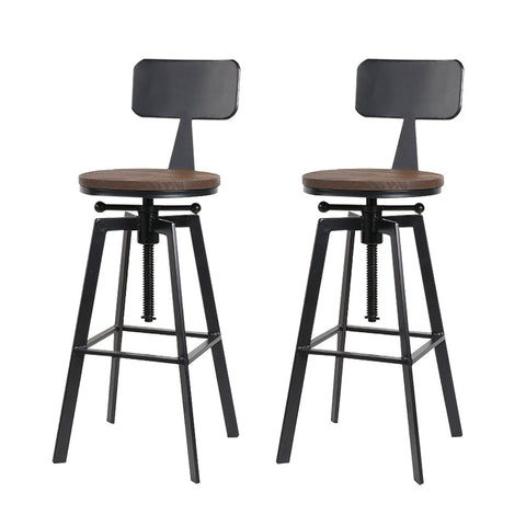 Artiss Bar Stools Kitchen Counter Chairs Vintage Metal Chairs x2 Chez Guru