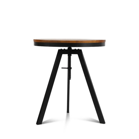 Artiss Bar Table 67-86CM Height Round Brown Chez Guru