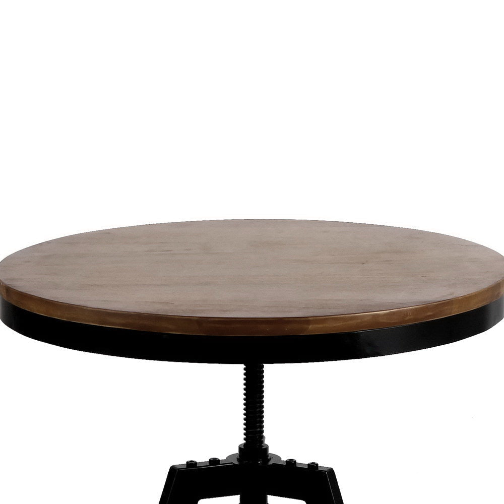 Artiss Bar Table 67-86CM Height Round Brown Chez Guru