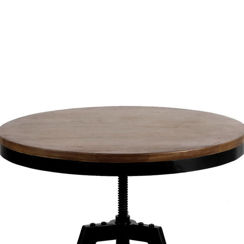 Artiss Bar Table 67-86CM Height Round Brown Chez Guru