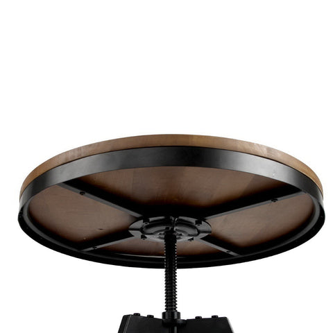 Artiss Bar Table 67-86CM Height Round Brown Chez Guru